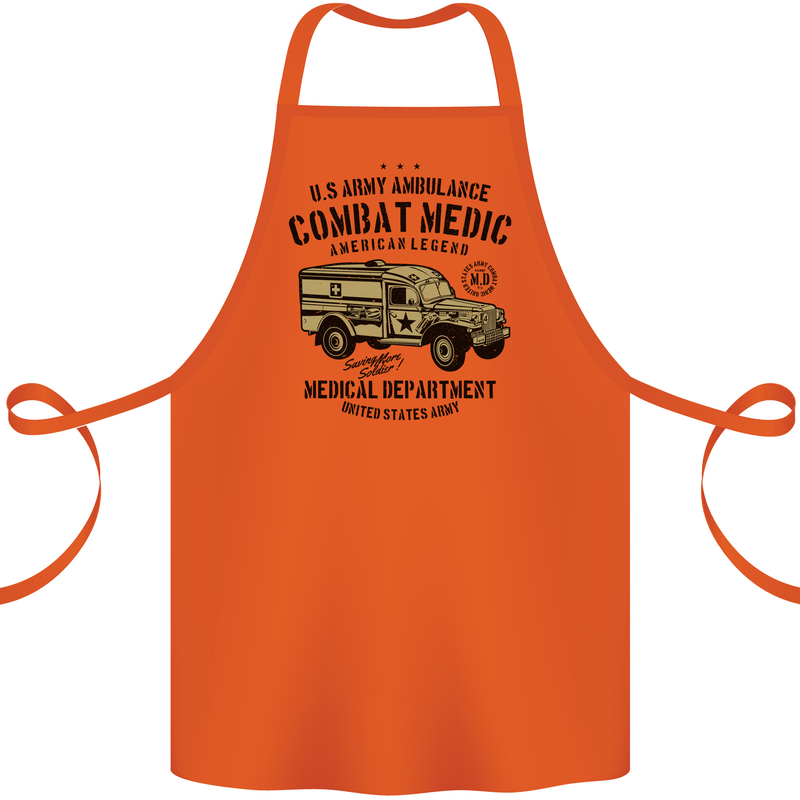 Army Ambulance Military Paramedic Medic Cotton Apron 100% Organic Orange