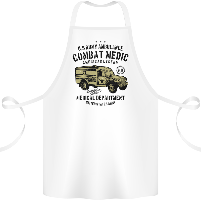 Army Ambulance Military Paramedic Medic Cotton Apron 100% Organic White