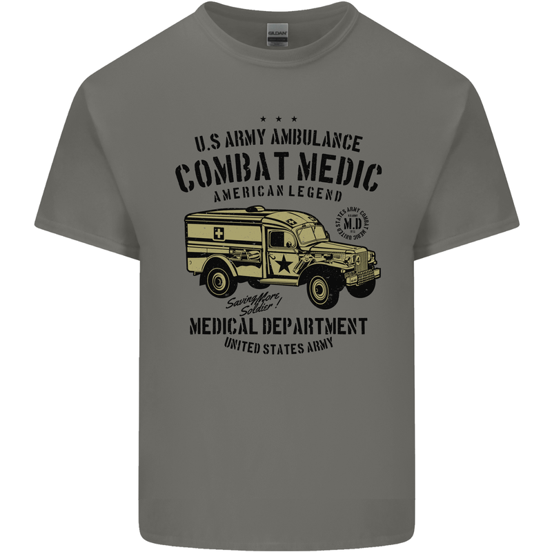 Army Ambulance Military Paramedic Medic Mens Cotton T-Shirt Tee Top Charcoal