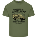 Army Ambulance Military Paramedic Medic Mens Cotton T-Shirt Tee Top Military Green