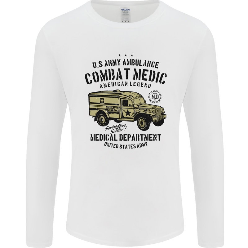 Army Ambulance Military Paramedic Medic Mens Long Sleeve T-Shirt White