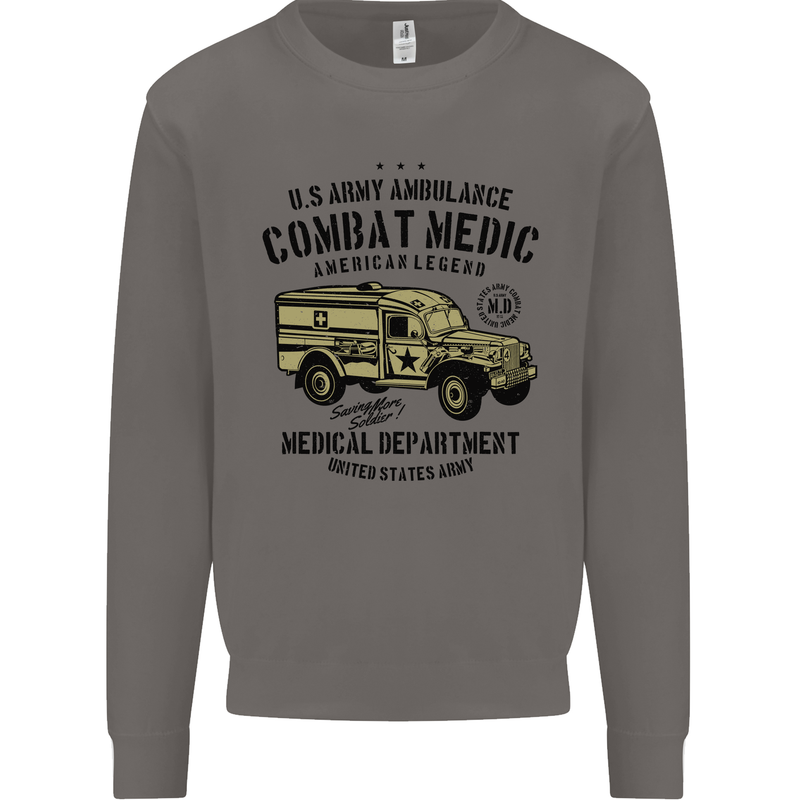Army Ambulance Military Paramedic Medic Mens Sweatshirt Jumper Charcoal