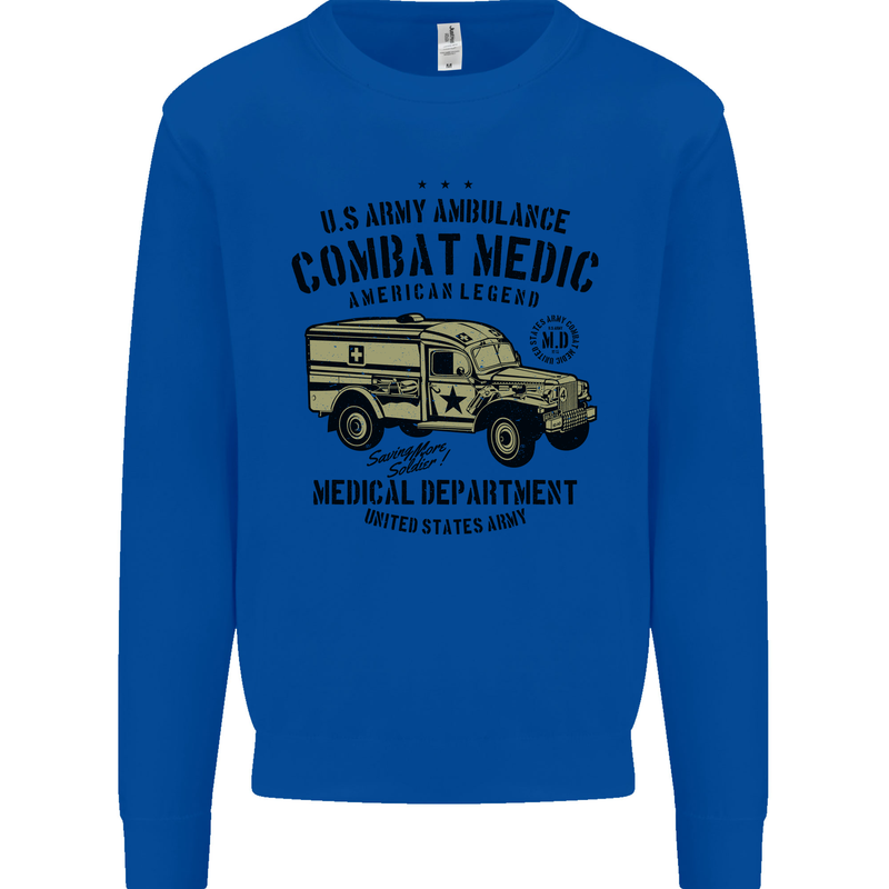 Army Ambulance Military Paramedic Medic Mens Sweatshirt Jumper Royal Blue
