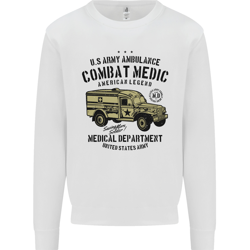 Army Ambulance Military Paramedic Medic Mens Sweatshirt Jumper White