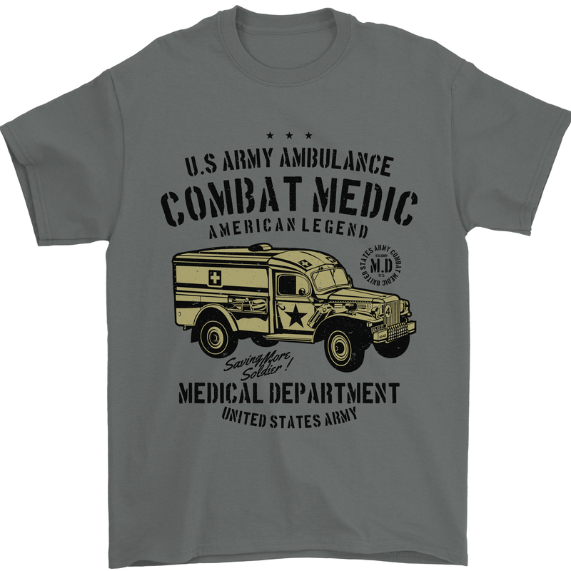 Army Ambulance Military Paramedic Medic Mens T-Shirt 100% Cotton Charcoal