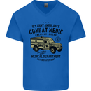 Army Ambulance Military Paramedic Medic Mens V-Neck Cotton T-Shirt Royal Blue