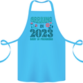 Arriving 2023 New Baby Pregnancy Pregnant Cotton Apron 100% Organic Turquoise