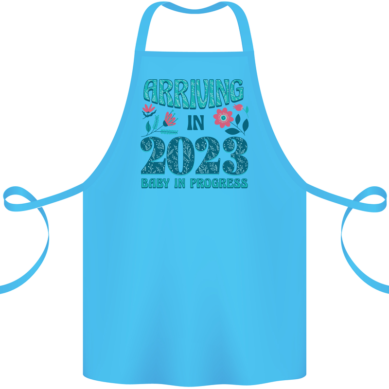 Arriving 2023 New Baby Pregnancy Pregnant Cotton Apron 100% Organic Turquoise