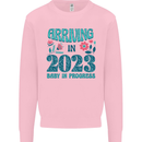 Arriving 2023 New Baby Pregnancy Pregnant Kids Sweatshirt Jumper Light Pink