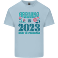 Arriving 2023 New Baby Pregnancy Pregnant Kids T-Shirt Childrens Light Blue