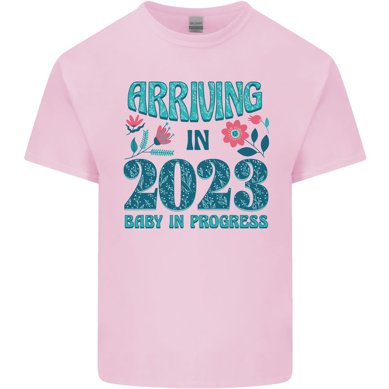 Arriving 2023 New Baby Pregnancy Pregnant Kids T-Shirt Childrens Light Pink