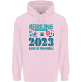Arriving 2023 New Baby Pregnancy Pregnant Mens 80% Cotton Hoodie Light Pink