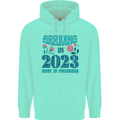Arriving 2023 New Baby Pregnancy Pregnant Mens 80% Cotton Hoodie Peppermint