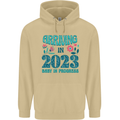 Arriving 2023 New Baby Pregnancy Pregnant Mens 80% Cotton Hoodie Sand
