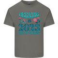 Arriving 2023 New Baby Pregnancy Pregnant Mens Cotton T-Shirt Tee Top Charcoal