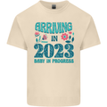 Arriving 2023 New Baby Pregnancy Pregnant Mens Cotton T-Shirt Tee Top Natural