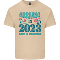 Arriving 2023 New Baby Pregnancy Pregnant Mens Cotton T-Shirt Tee Top Sand