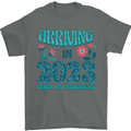 Arriving 2023 New Baby Pregnancy Pregnant Mens T-Shirt 100% Cotton Charcoal