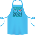 Arriving 2024 New Baby Pregnancy Pregnant Cotton Apron 100% Organic Turquoise