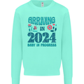 Arriving 2024 New Baby Pregnancy Pregnant Kids Sweatshirt Jumper Peppermint