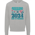 Arriving 2024 New Baby Pregnancy Pregnant Kids Sweatshirt Jumper Sports Grey