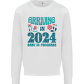 Arriving 2024 New Baby Pregnancy Pregnant Kids Sweatshirt Jumper White