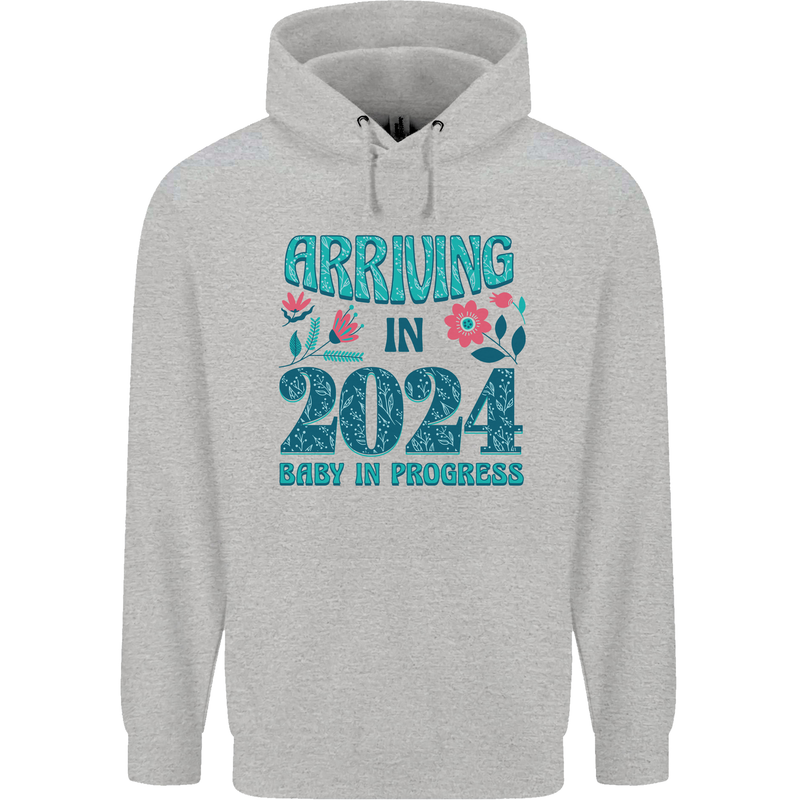 Arriving 2024 New Baby Pregnancy Pregnant Mens 80% Cotton Hoodie Sports Grey