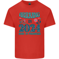 Arriving 2024 New Baby Pregnancy Pregnant Mens Cotton T-Shirt Tee Top Red