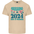 Arriving 2024 New Baby Pregnancy Pregnant Mens Cotton T-Shirt Tee Top Sand
