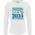 Arriving 2024 New Baby Pregnancy Pregnant Mens Long Sleeve T-Shirt White