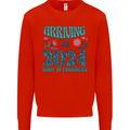 Arriving 2024 New Baby Pregnancy Pregnant Mens Sweatshirt Jumper Bright Red