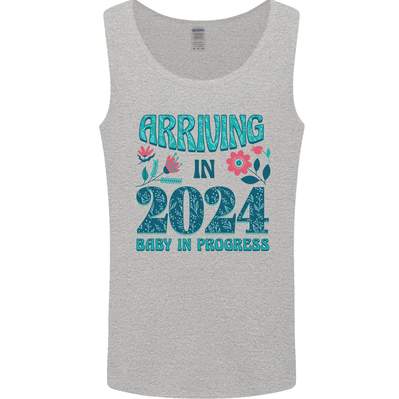 Arriving 2024 New Baby Pregnancy Pregnant Mens Vest Tank Top Sports Grey