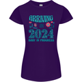 Arriving 2024 New Baby Pregnancy Pregnant Womens Petite Cut T-Shirt Purple