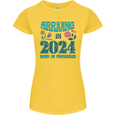 Arriving 2024 New Baby Pregnancy Pregnant Womens Petite Cut T-Shirt Yellow