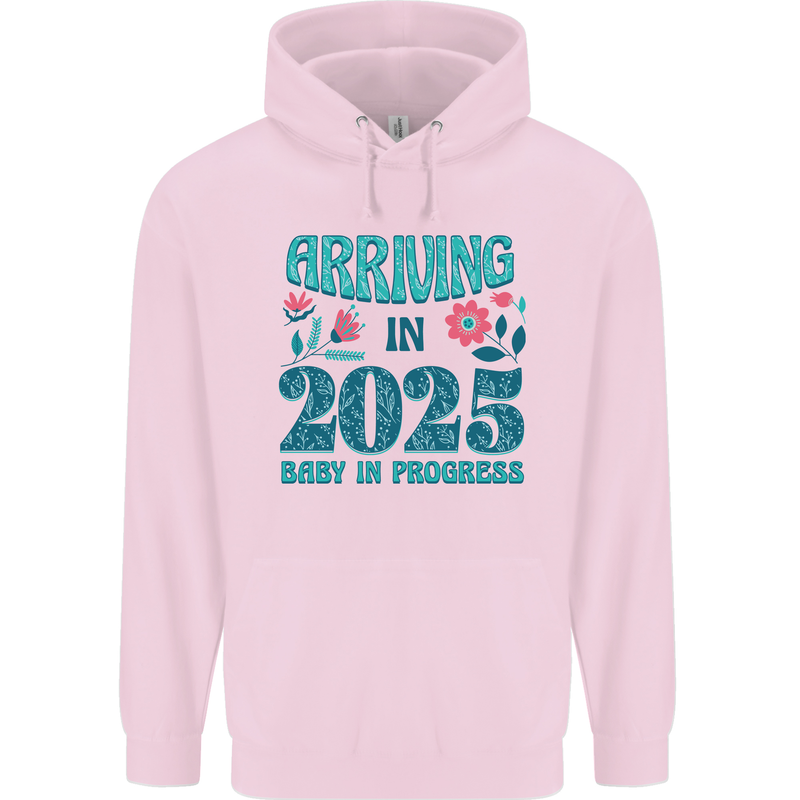 Arriving 2025 New Baby Pregnancy Pregnant Childrens Kids Hoodie Light Pink