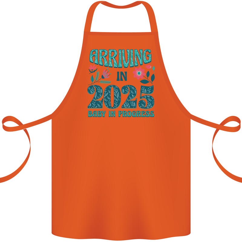 Arriving 2025 New Baby Pregnancy Pregnant Cotton Apron 100% Organic Orange