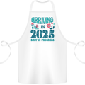 Arriving 2025 New Baby Pregnancy Pregnant Cotton Apron 100% Organic White