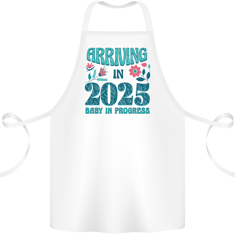 Arriving 2025 New Baby Pregnancy Pregnant Cotton Apron 100% Organic White