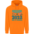 Arriving 2025 New Baby Pregnancy Pregnant Mens 80% Cotton Hoodie Orange