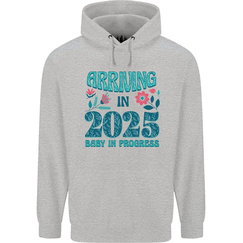 Arriving 2025 New Baby Pregnancy Pregnant Mens 80% Cotton Hoodie Sports Grey