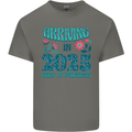 Arriving 2025 New Baby Pregnancy Pregnant Mens Cotton T-Shirt Tee Top Charcoal