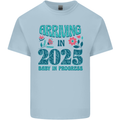 Arriving 2025 New Baby Pregnancy Pregnant Mens Cotton T-Shirt Tee Top Light Blue