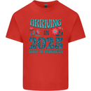 Arriving 2025 New Baby Pregnancy Pregnant Mens Cotton T-Shirt Tee Top Red
