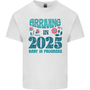 Arriving 2025 New Baby Pregnancy Pregnant Mens Cotton T-Shirt Tee Top White
