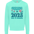 Arriving 2025 New Baby Pregnancy Pregnant Mens Sweatshirt Jumper Peppermint