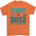 Arriving 2025 New Baby Pregnancy Pregnant Mens T-Shirt 100% Cotton Orange