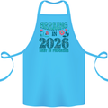 Arriving 2026 New Baby Pregnancy Pregnant Cotton Apron 100% Organic Turquoise