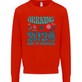 Arriving 2026 New Baby Pregnancy Pregnant Kids Sweatshirt Jumper Bright Red