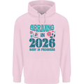 Arriving 2026 New Baby Pregnancy Pregnant Mens 80% Cotton Hoodie Light Pink