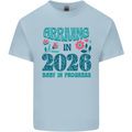Arriving 2026 New Baby Pregnancy Pregnant Mens Cotton T-Shirt Tee Top Light Blue